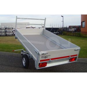 Twins Trailers enkelas achterwaartse kipper aanhangwagen 257x157cm 750kg ongeremd