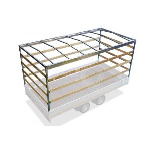 Huifstellage 356x200x220cm 3520-S-STD-220 voor Eduard plateauwagen of multitransporter met een laadbak van 356x200cm. Hoogte 220cm, gemeten vanaf de laadvloer.