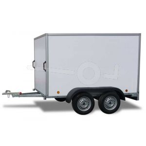 Power Trailer tandemas gesloten aanhangwagen, afmeting 252x150x150cm, bruto laadvermogen 750kg ongeremd