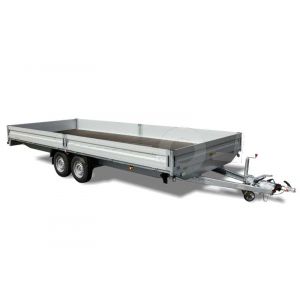 Humbaur plateauwagen HT 306221 GR,  622x207cm, bruto 3000kg (2140 netto), laadvloerhoogte 79cm, 35cm aluminium borden, banden 14", tandemas geremd