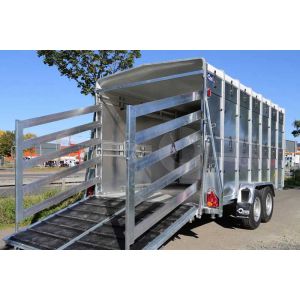 Blyss veetrailer VT3536HT. LxBxH 360x177x186cm. Bruto 3500kg (2510kg netto). Tandemasser. Banden 185R14.