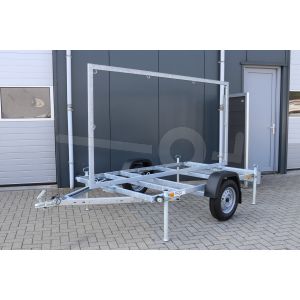 Reclamewagen aanhangwagen VDM enkelas ongeremd, bruto 750kg ( netto 600kg)