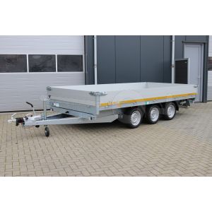 Eduard 3-zijdige kipper 4018-4-33-3563-P, Lxb 406x180cm, Bruto 3500kg (2591kg netto), Elektrische en handmatige bediening, Lvh 63cm, Borden 30cm, Tandemas geremd, Banden 195/50R13