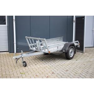 TwinArc motortrailer voor 1 motor, afmeting 220x100cm, bruto laadvermogen 750kg (netto 615kg), met rijgoot en oprijplaat, banden 13 inch