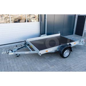 Humbaur HKT 132515 S verlaagbare aanhangwagen met elektrische bediening, afmeting 250x157cm, bruto 1350kg