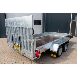 Humbaur Senko 303718 zakbare machinetransporter met elektrische bediening, afmeting 375x185cm, laadvermogen bruto 3000kg